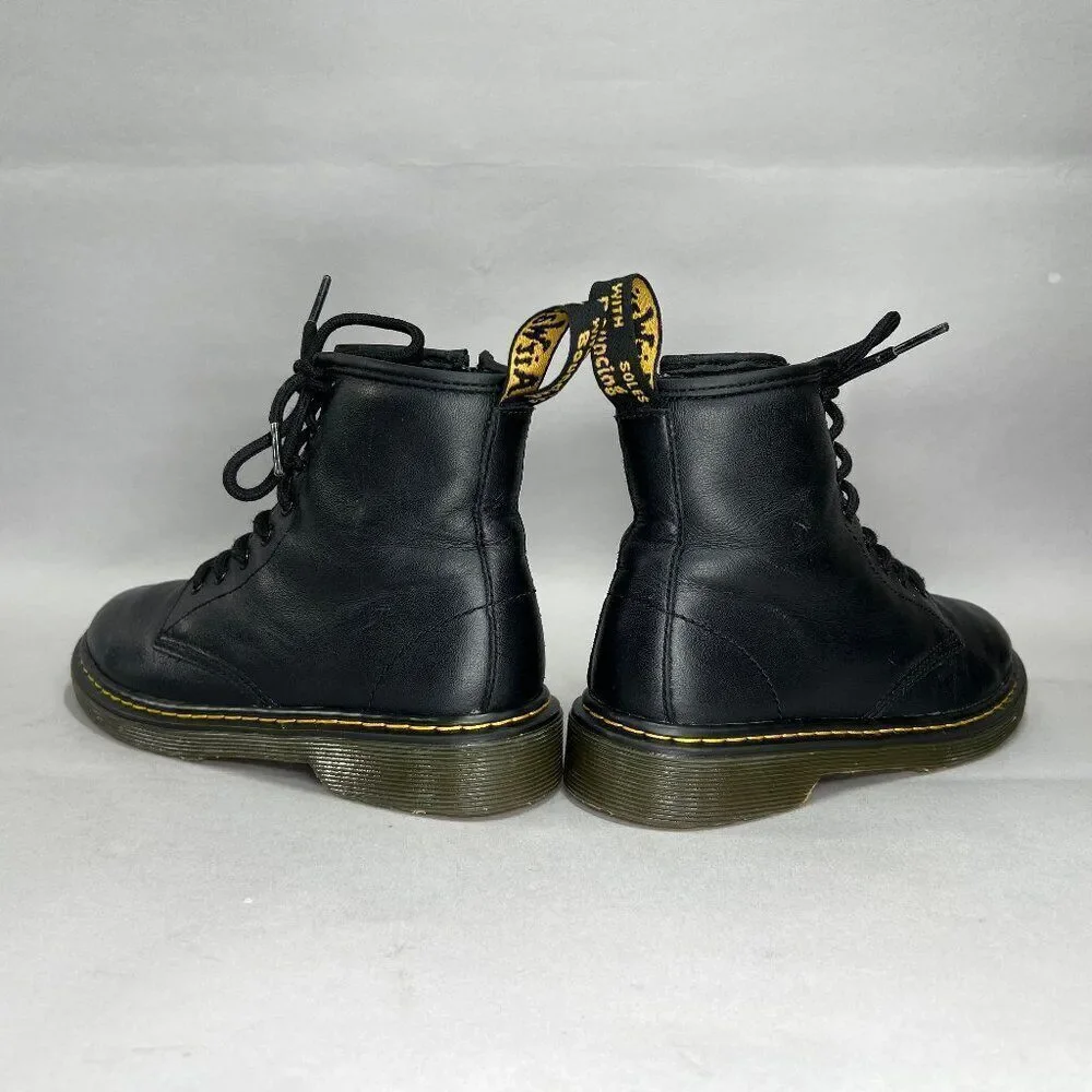 Dr. Martens Boots Boy's Size 2 1460 Softy T Black Leather Lace Up Combat‎ Boots